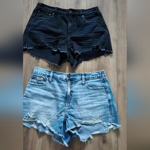 AERIE BUNDLE OF 2  Women's Black and Blue Denim Shorts Size M